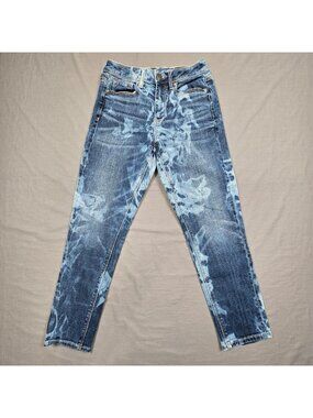 American Eagle Womens Hi-Rise Tomgirl Jeans Size 4 Short Super Stretch Tie Dye B